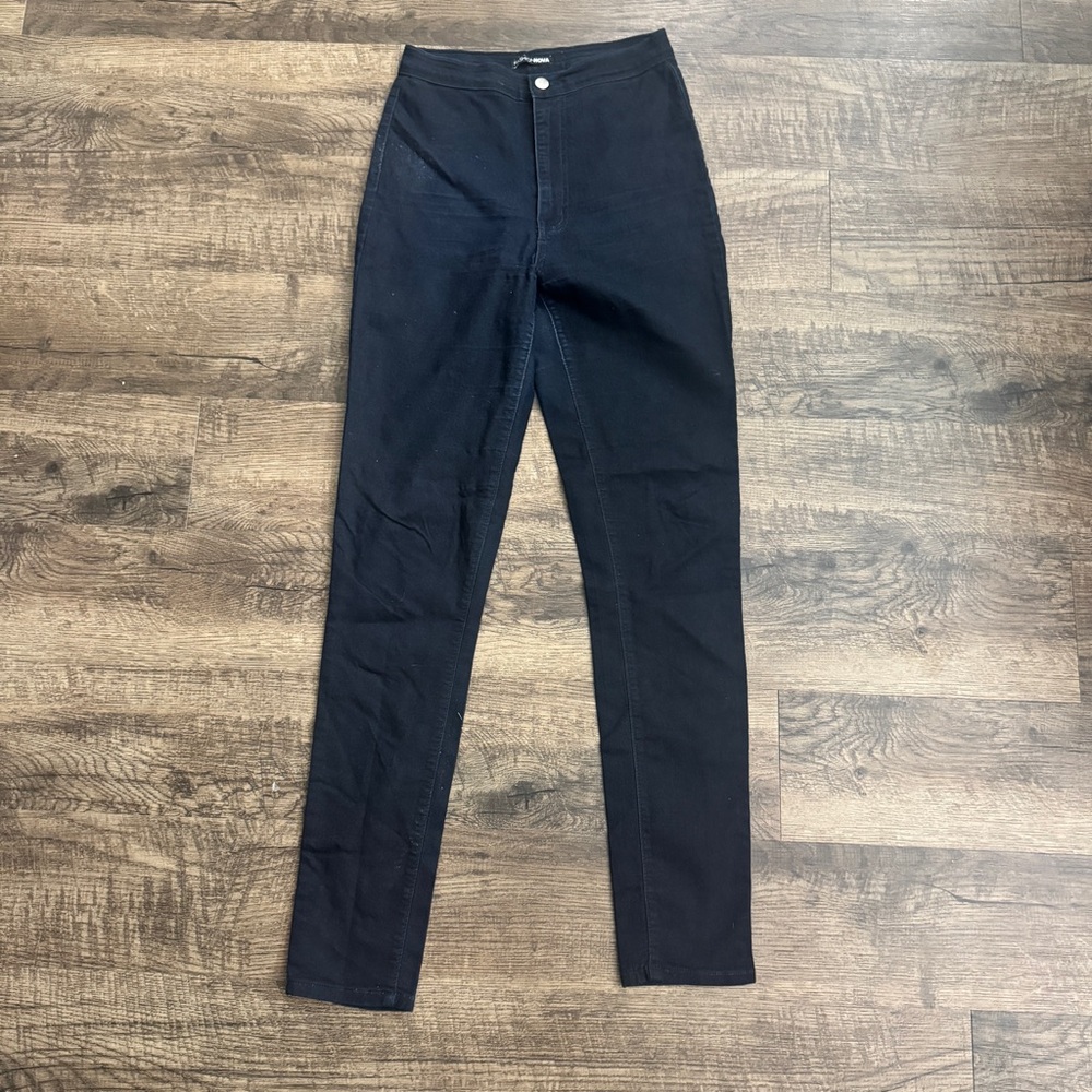 High-Waisted Black Jeans